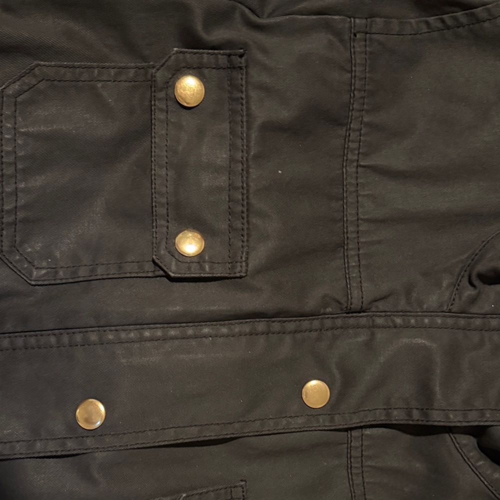 J.Crew Black Waxed Cotton Jacket with Gold Snaps - Picture 5 of 5